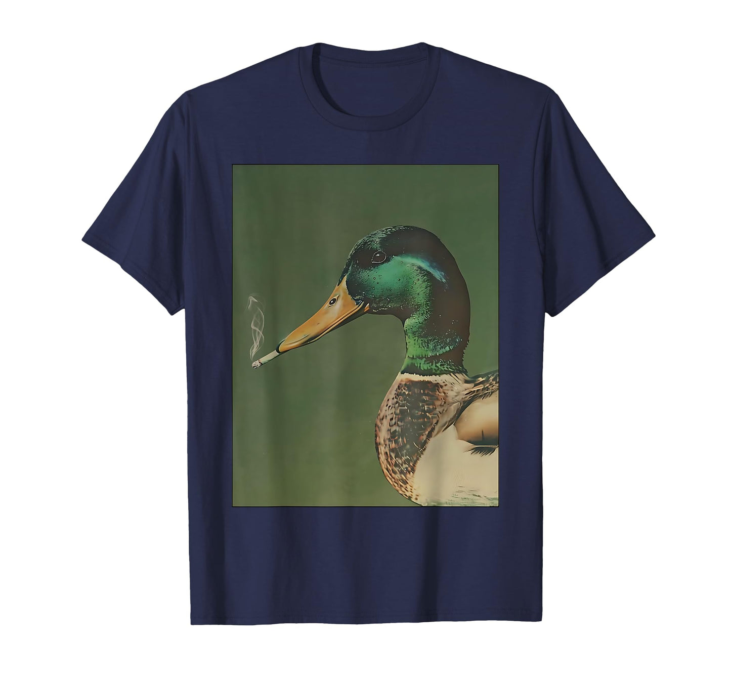 Mallard Duck Smoking a Cigarette Vintage Funny Duck Hunting T-Shirt