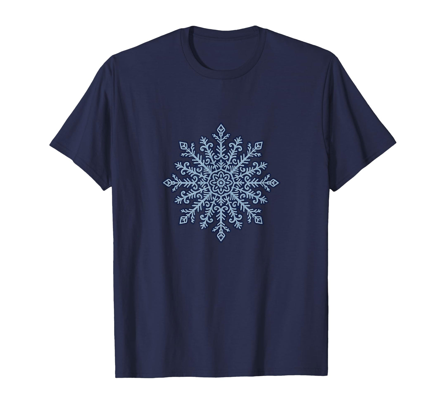 Geometric Snowflake Mandala Winter Zen Pattern Minimalist T-Shirt