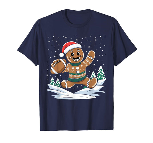 Gingerbread Man Football Ugly Christmas Pajamas Costume T-Shirt