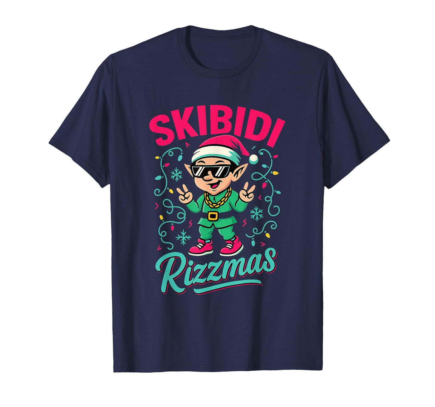 Skibidi Rizzmas Christmas Rizz Funny Santa Meme T-Shirt