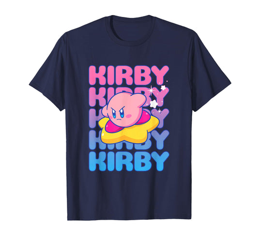 Kirby Nintendo Big Bubble Text Stack T-Shirt