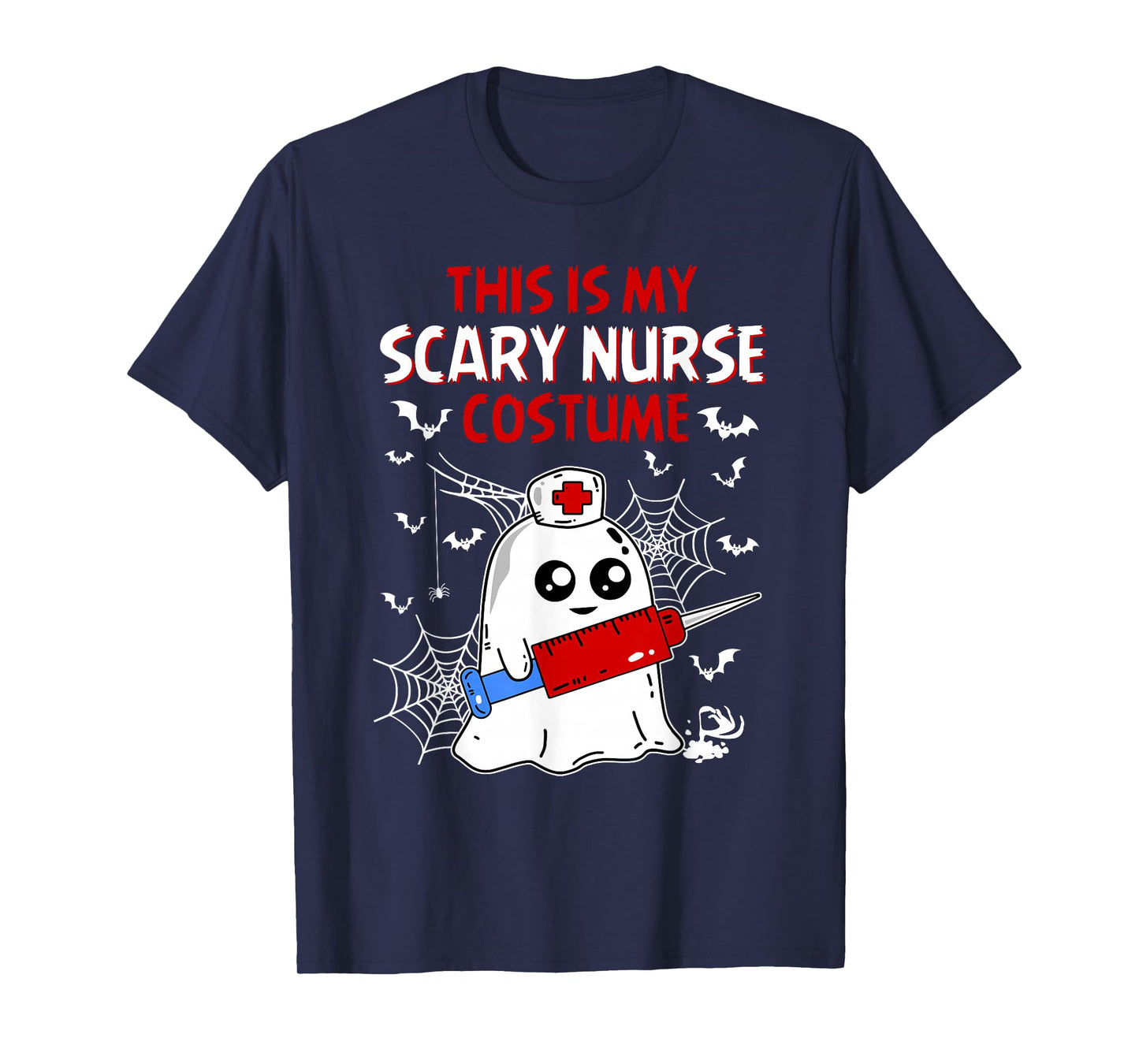 Halloween My Scary Nurse Costume Funny Ghost Scrub Women T-Shirt