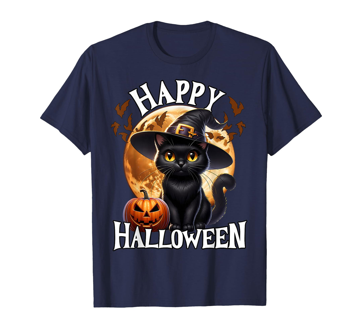 Halloween Black Cat Witch Costume Halloween Cat T-Shirt