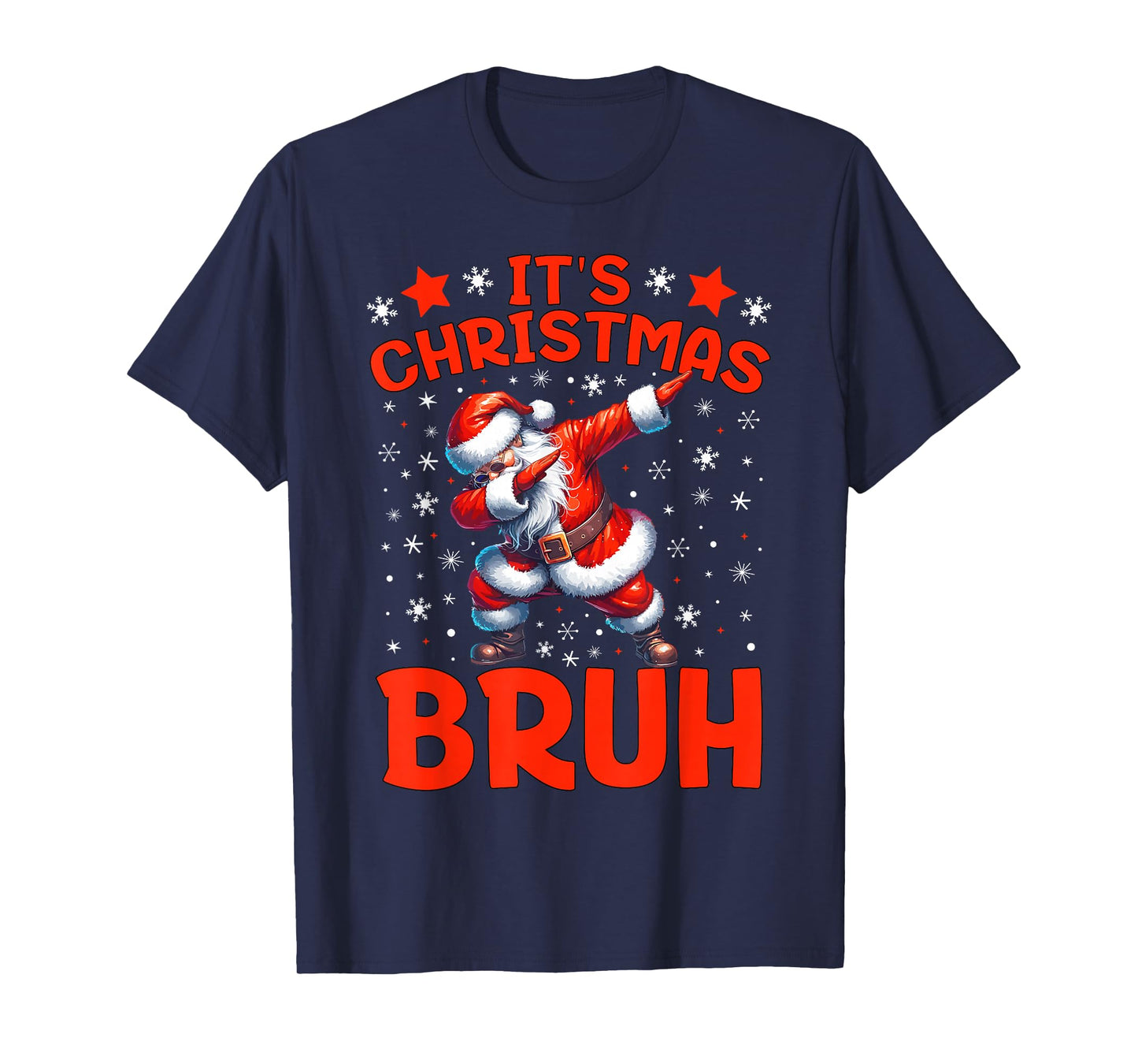 Funny Bruh Christmas Boys Kids Dabbing Santa Claus Xmas T-Shirt