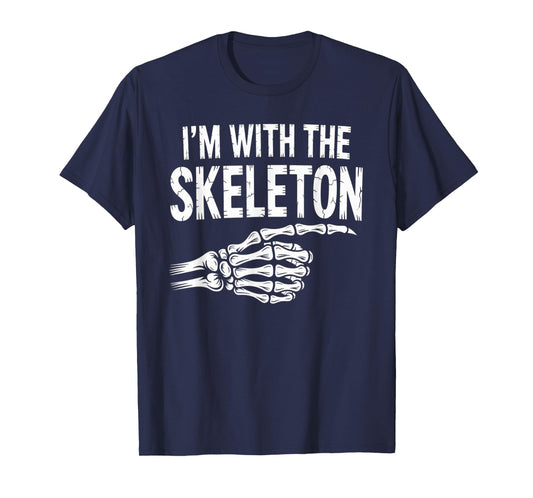I'm with Skeleton Halloween Costume Couples Matching Gifts T-Shirt