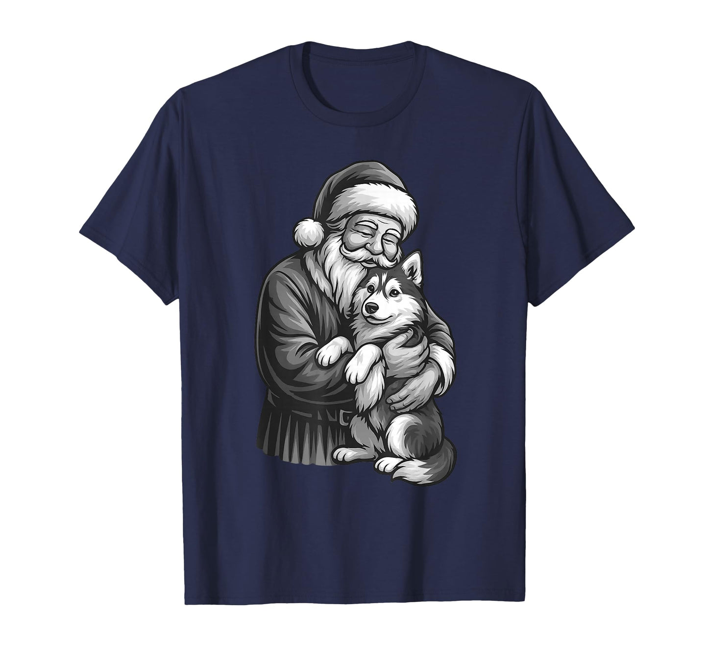 Husky Santa Claus Christmas Dog Lover T-Shirt