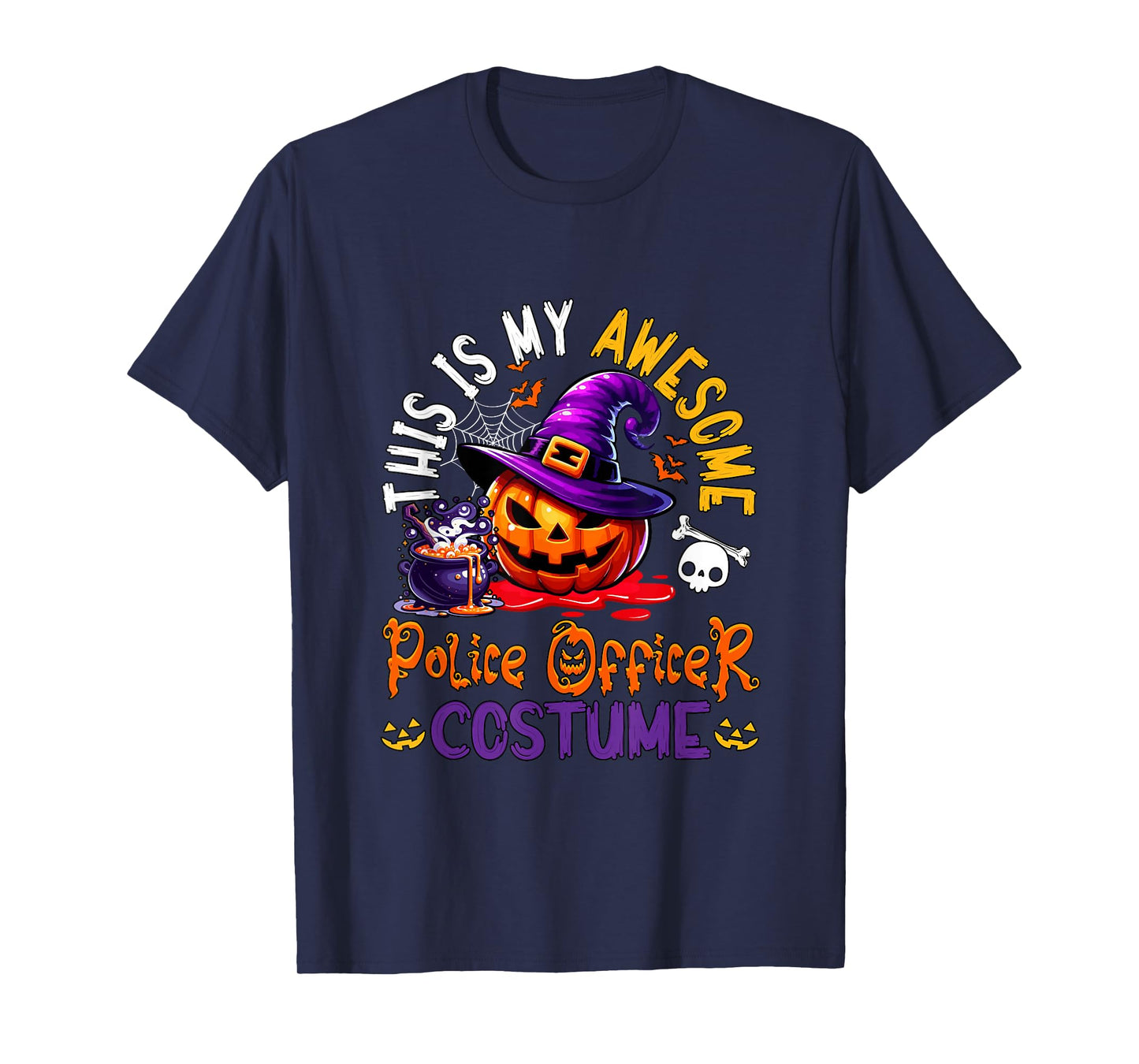 My Awesome Police Officer Costume Witch Carved Pumpkin T-Shirt