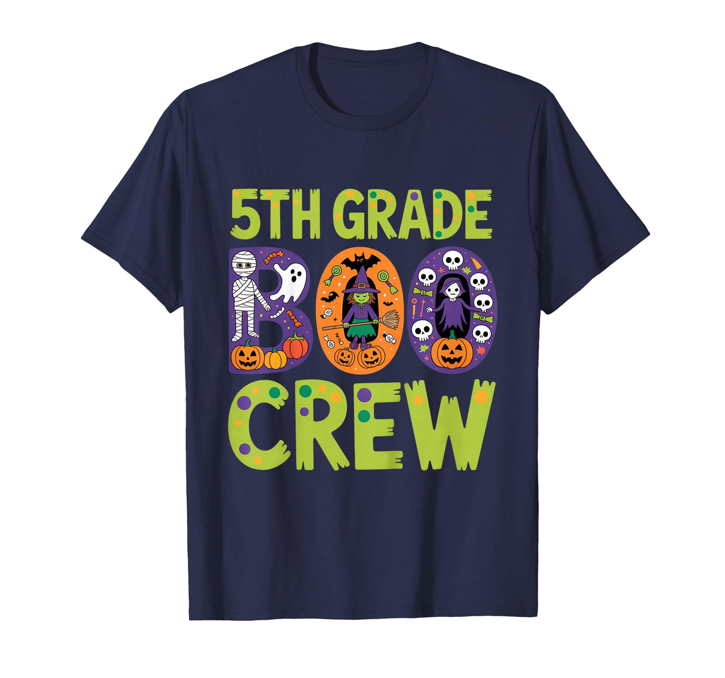 5th Grade Boo Crew Halloween Outfit for Students Spooky T-Shirt