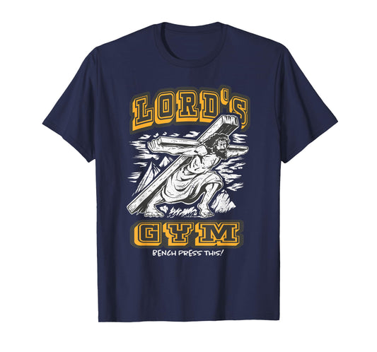 Vintage Jesus Lord's Gym Bench Press This! Motivational T-Shirt
