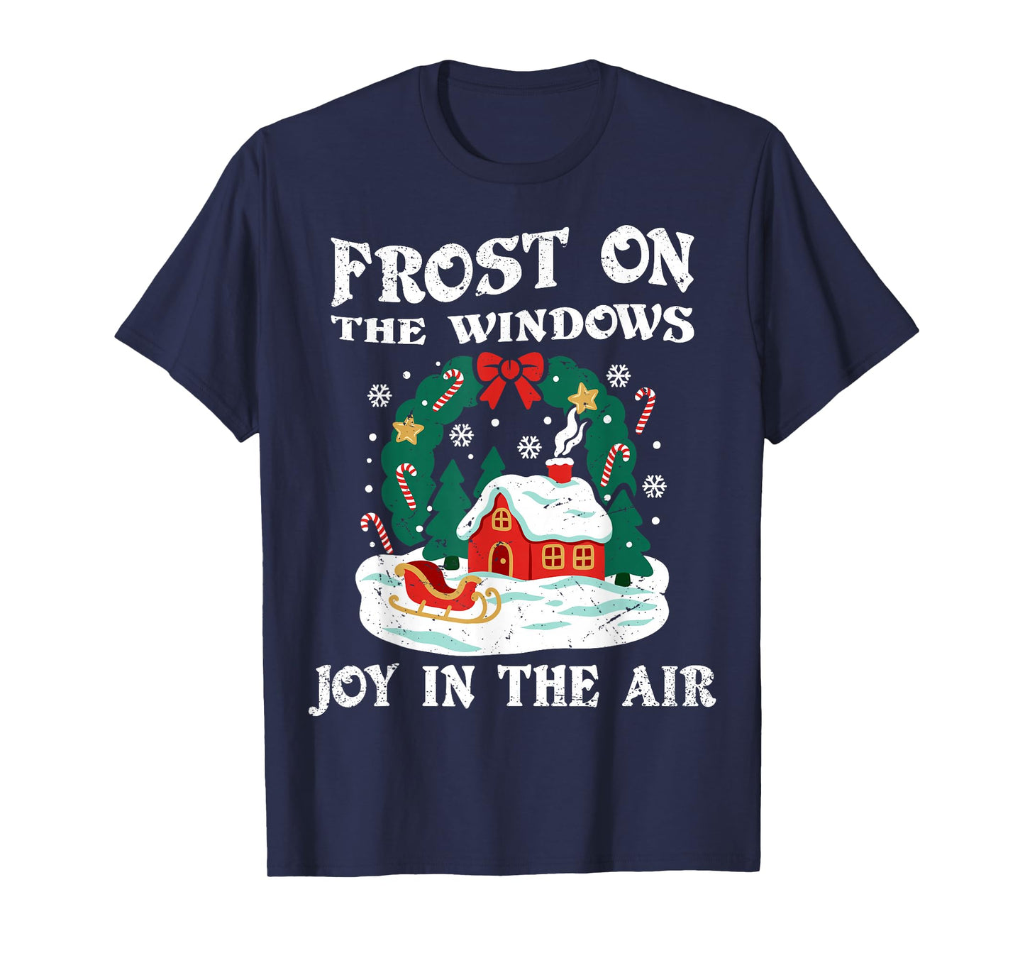Frost On The Windows Christmas Santa Xmas Family Celebration T-Shirt