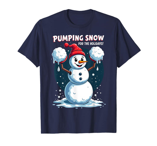 Funny Workout Snowman Christmas Holiday Gym Lifting Snow T-Shirt