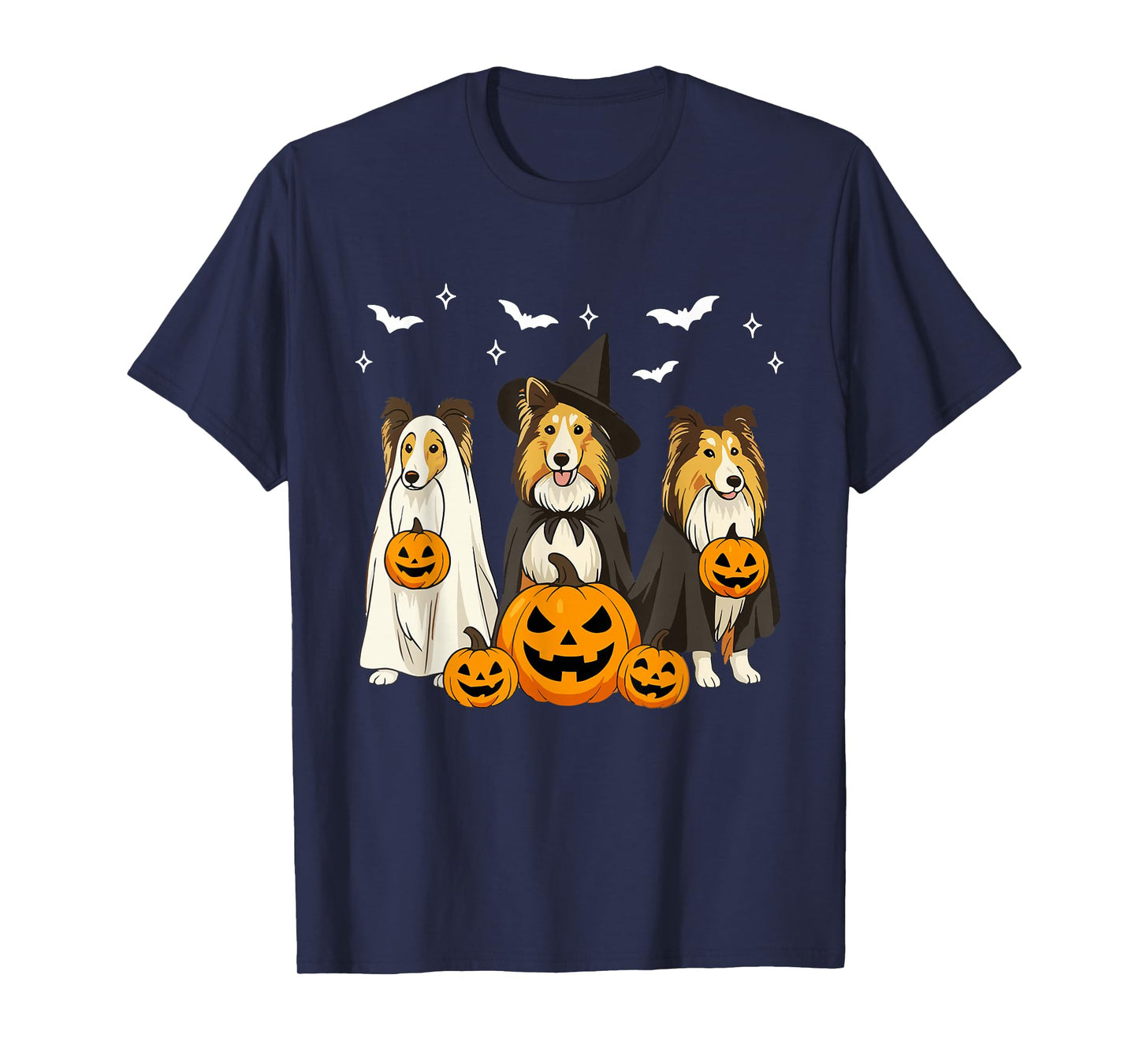 Witch Collie Halloween Ghost Collie Dog Mom Ghost Dog Lover T-Shirt