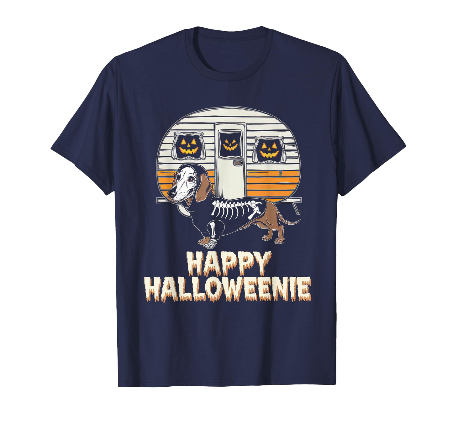 Happy Halloweenie Tshirt Women Men Wiener Monster Party T-Shirt