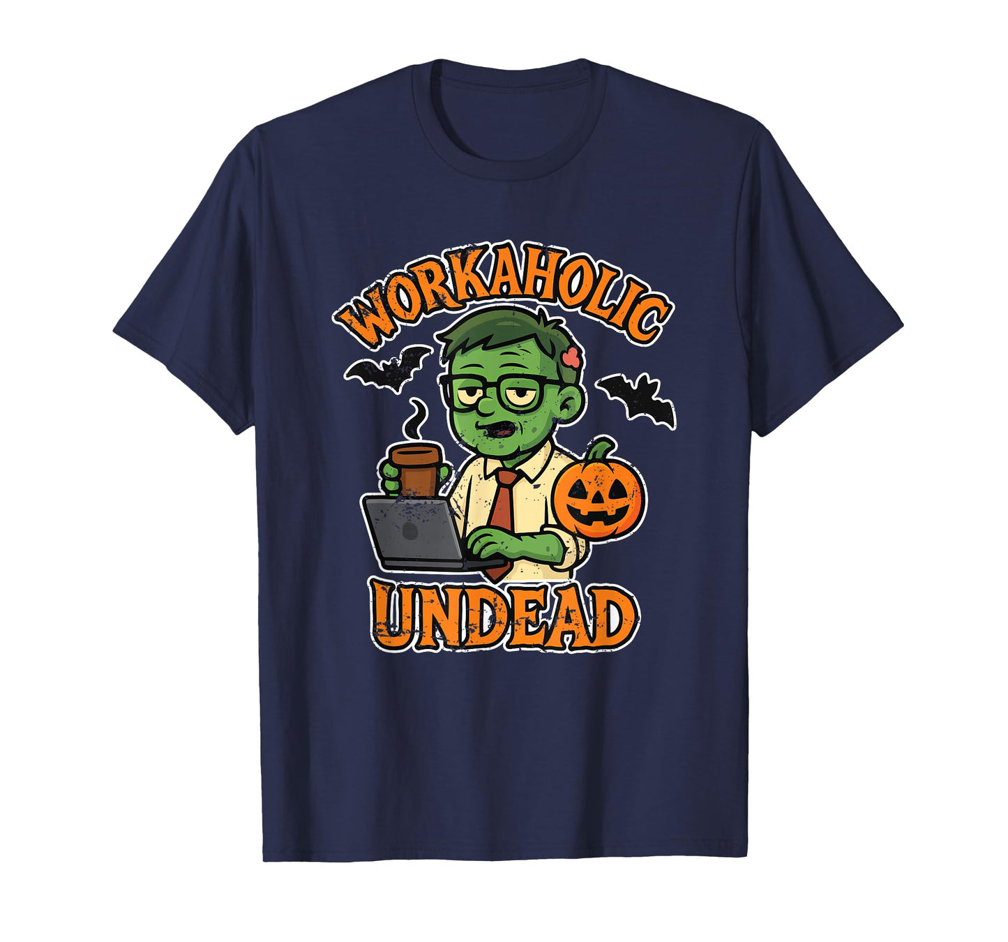 Workaholic Undead with Laptop T-Shirt