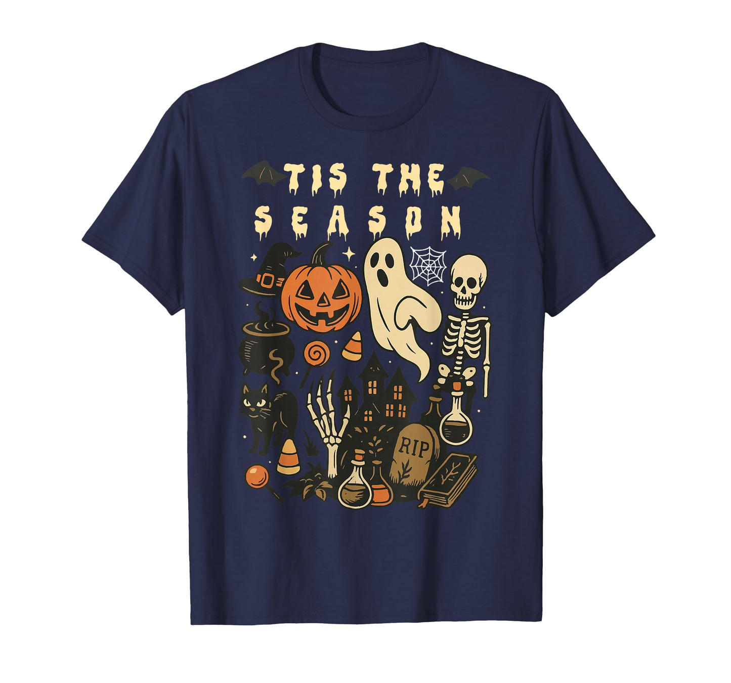 Halloween Vibes Spooky Season Pumpkin Witch Tis The Season T-Shirt