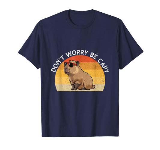 Don't Worry Be Capy Retro Capybara T-Shirt