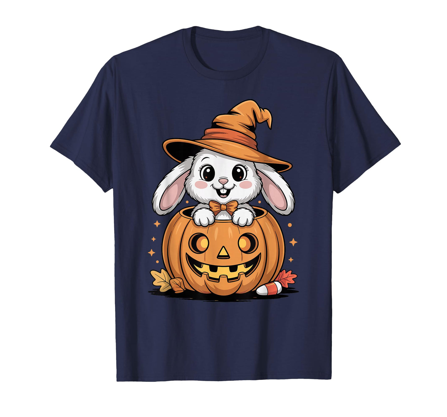 Kawaii Witch Bunny in Jack O Lantern Pumpkin Halloween T-Shirt