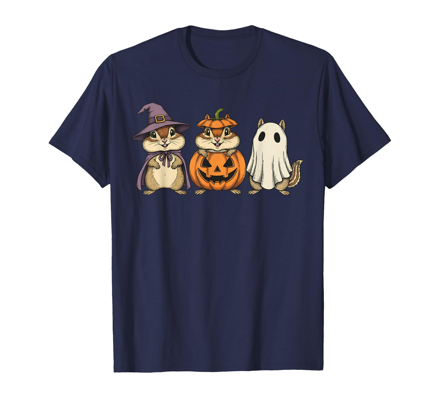 Spooky Ghost Chipmunk Lover Pumpkin Halloween T-Shirt