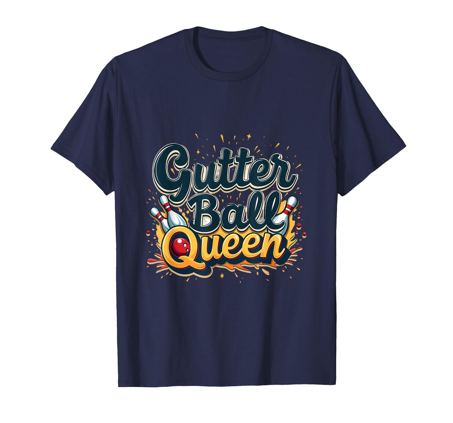Gutter Ball Queen Funny Bowling Enthusiast T-Shirt