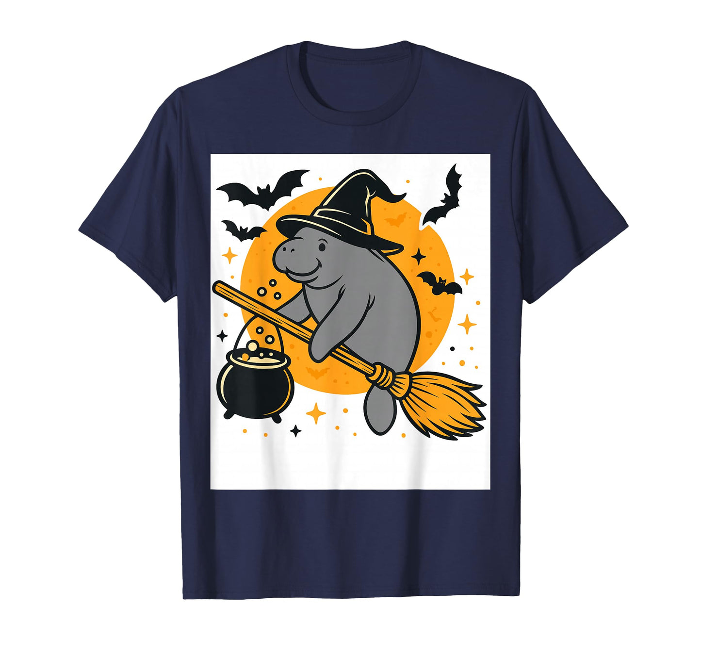 Manatee Witch Costume Women Kids Trick or Treat Witch Broom T-Shirt