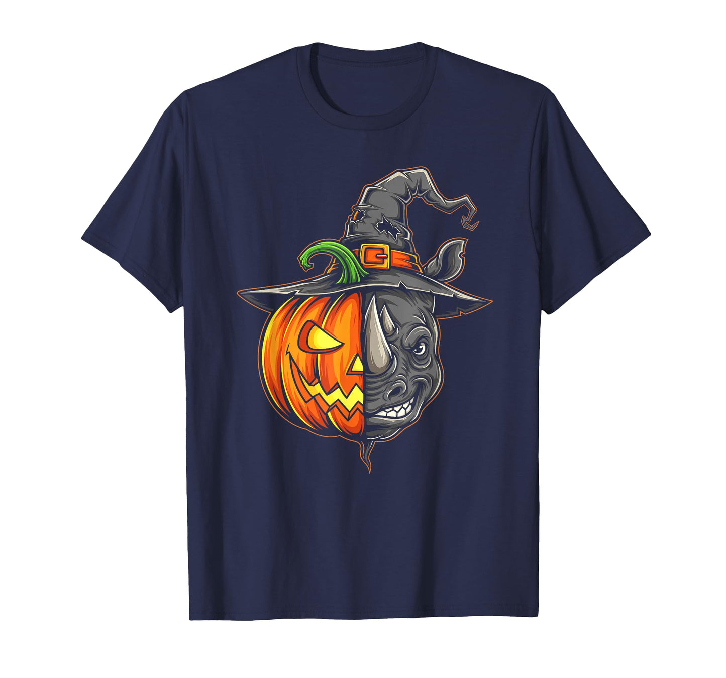 Rhino Pumpkin Jack O Lantern Halloween Kids Mens Womens T-Shirt