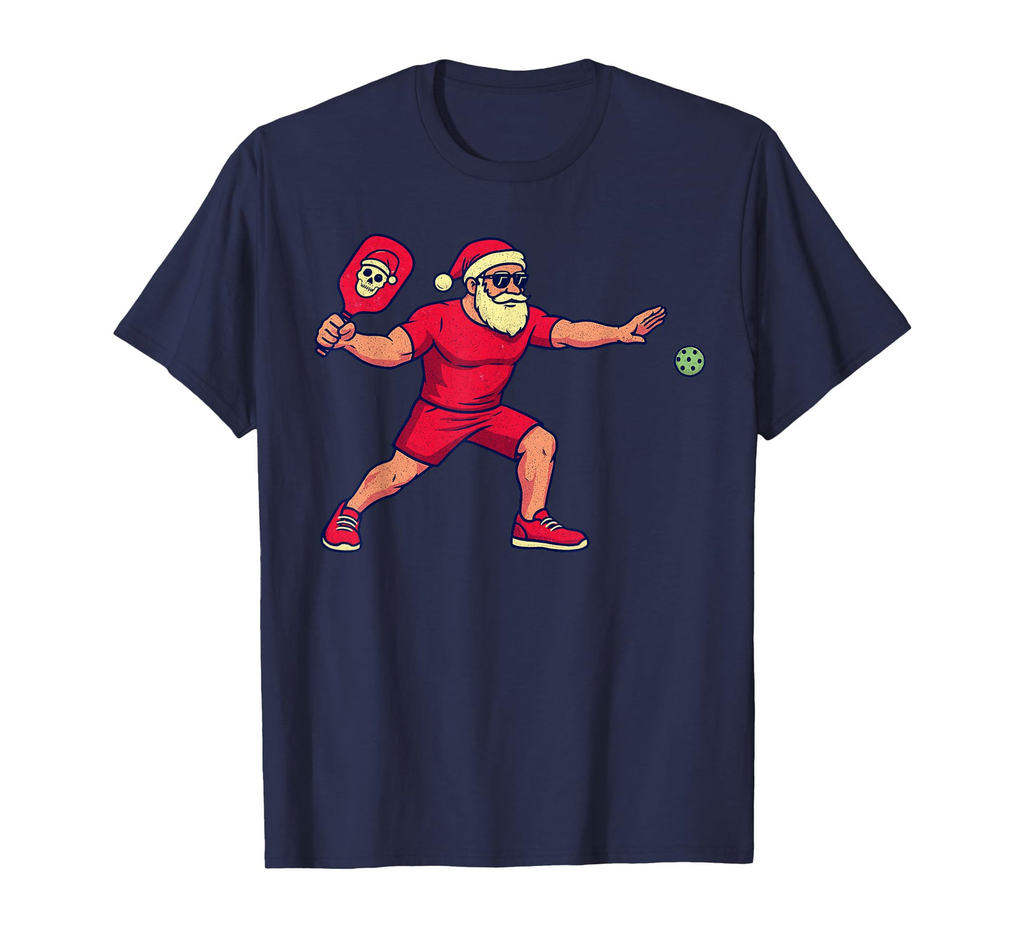 Santa Playing Pickleball Christmas Vintage Funny Xmas T-Shirt