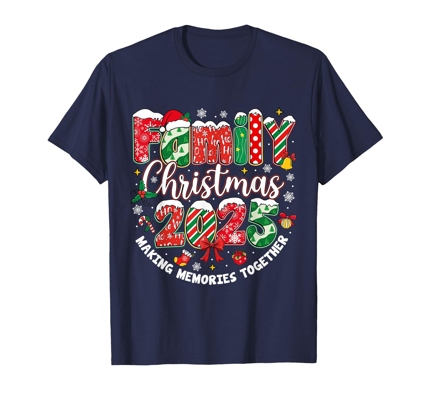 Family Christmas 2025 Matching Outfit Xmas Squad Santa Group T-Shirt