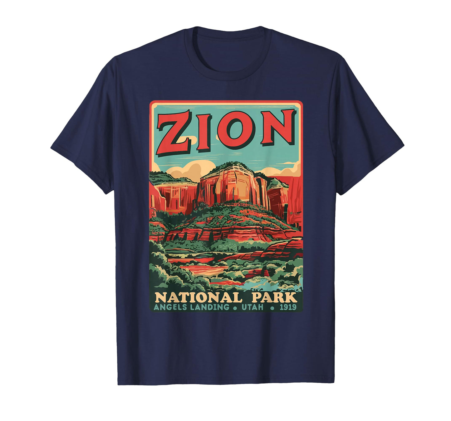 Zion National Park Utah Angels Landing Vintage hiking Trail T-Shirt