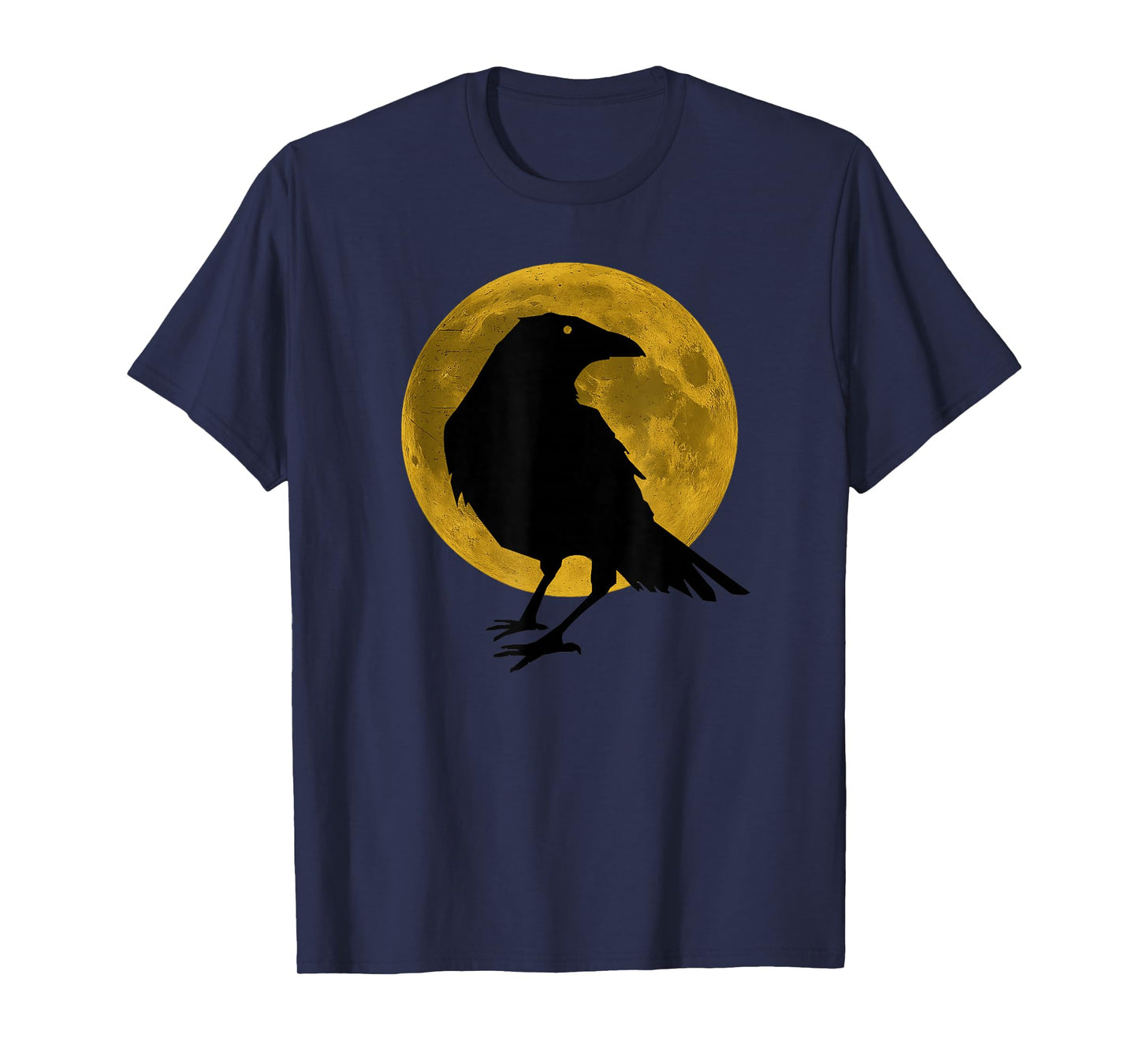 Vintage Black Crow Raven Bird Silhouette Full Harvest Moon T-Shirt