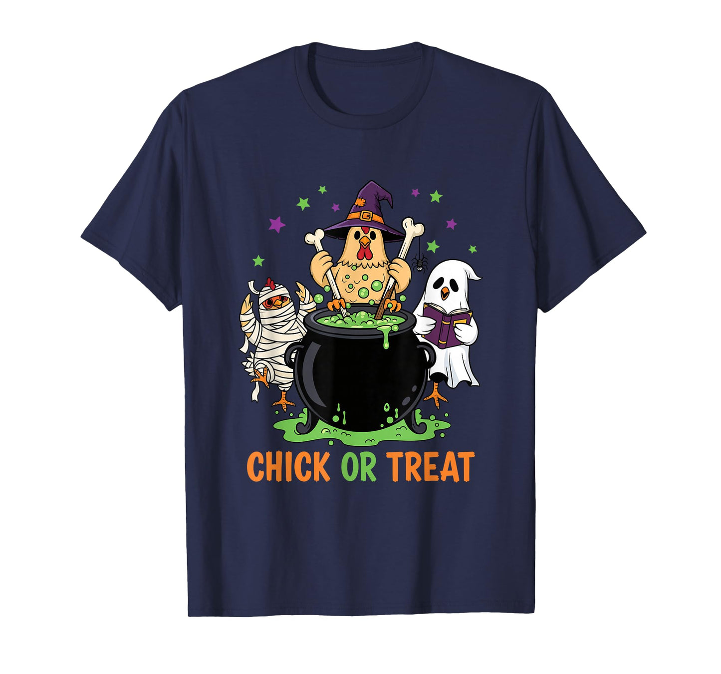 Chick or Treat Chicken Witch Funny Halloween Costume T-Shirt
