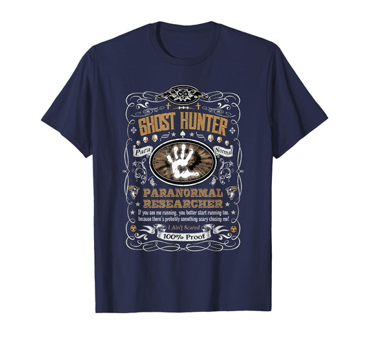 Vintage Whiskey Label Ghost Hunter T-Shirt T-Shirt