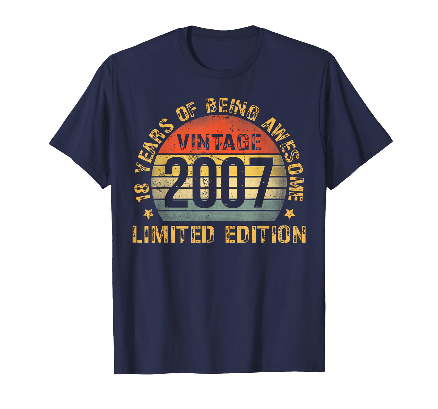18 Year Old BDay Decorations Men Boy 18yr 2007 18th Birthday T-Shirt