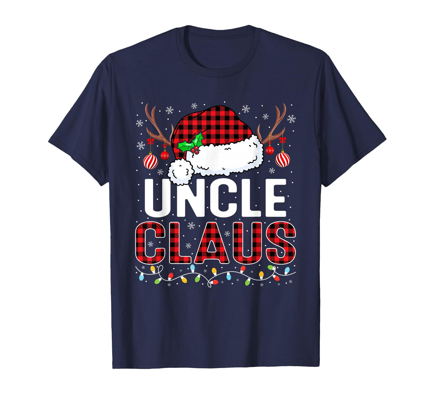 Christmas Lights Uncle Claus Family Matching Xmas Pajama T-Shirt