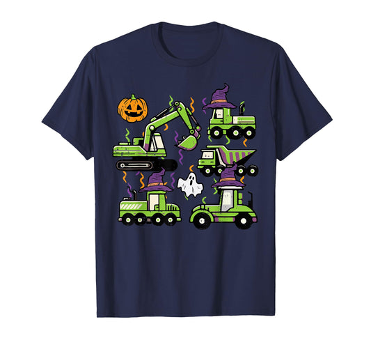 Halloween Construction Excavator Trucks Costume Boys Kids T-Shirt