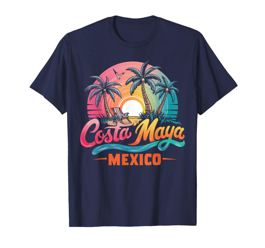 Costa Maya Mexico Tropical Sunset beach Souvenir Vacation T-Shirt