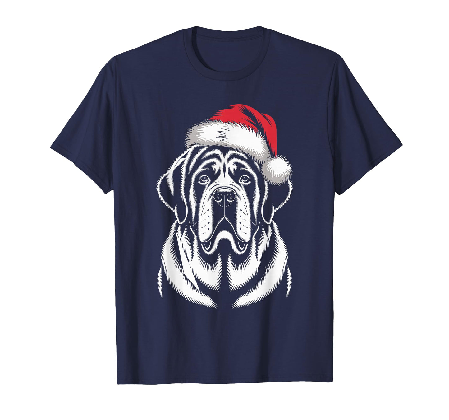 Saint Bernard Dog Santa Hat Christmas Pajama Men Women T-Shirt