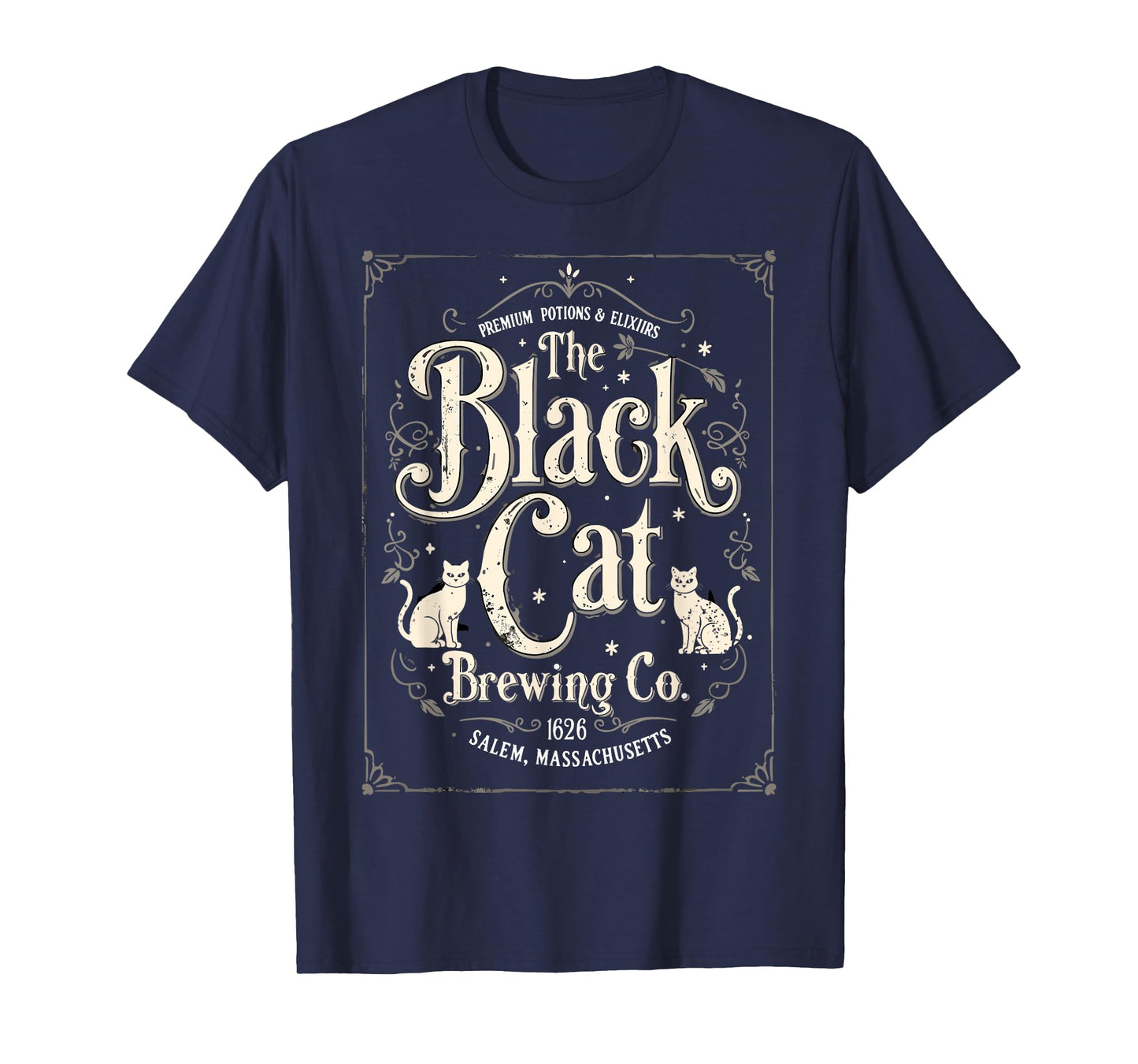 The Black Cat Brewing Co Salem Halloween Cat Lover Cats Joke T-Shirt
