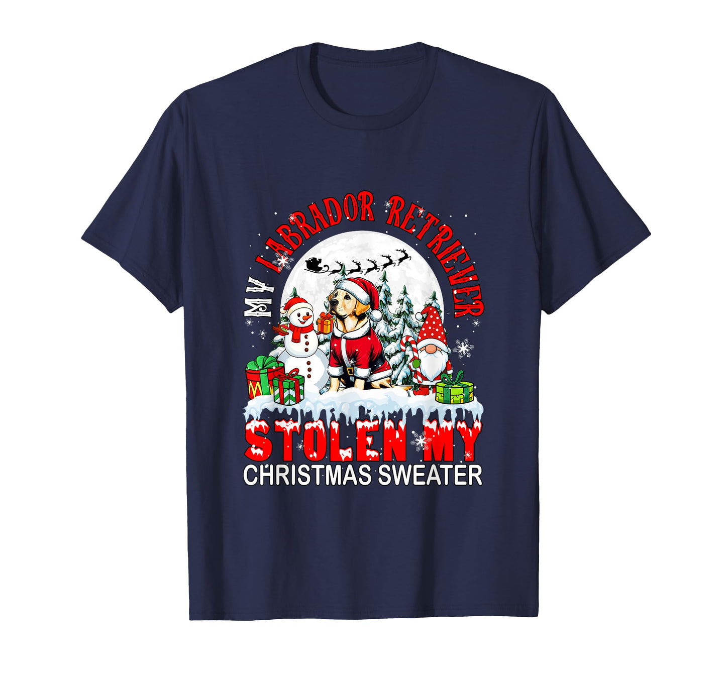 My Labrador Retriever Stolen My Christmas Sweater Santa Dog T-Shirt