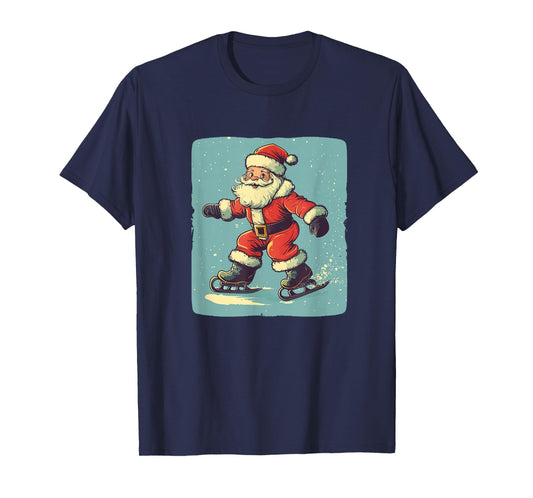 Festive Santa Claus on Ice for Winter Wonderland Lovers T-Shirt