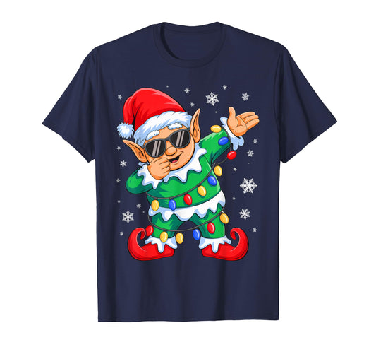 Dabbing Elf Christmas Boys Girls Kids Funny Xmas Squad T-Shirt