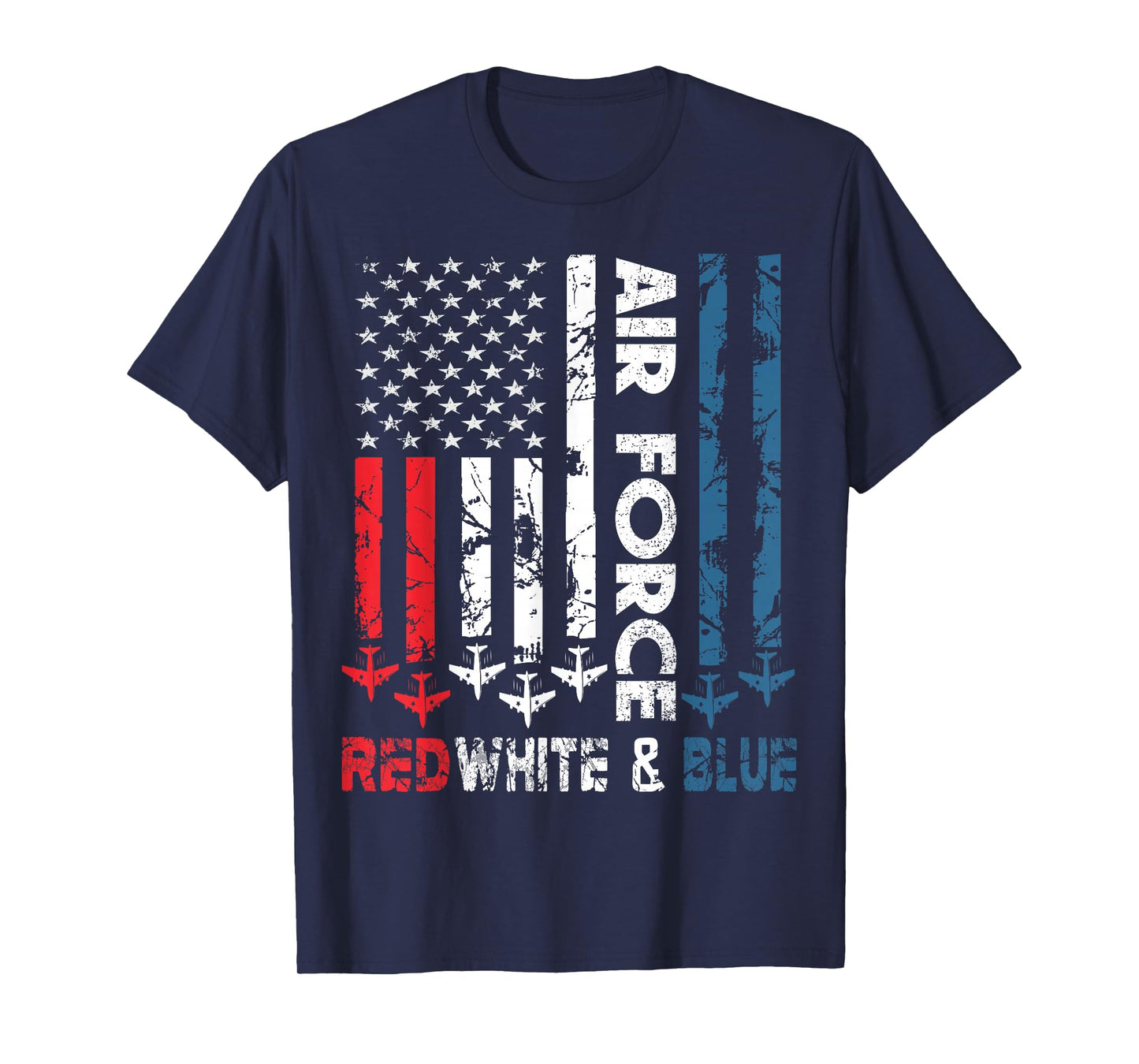 Air Force Red White And Blue 4th of July Vintage USA Flag T-Shirt