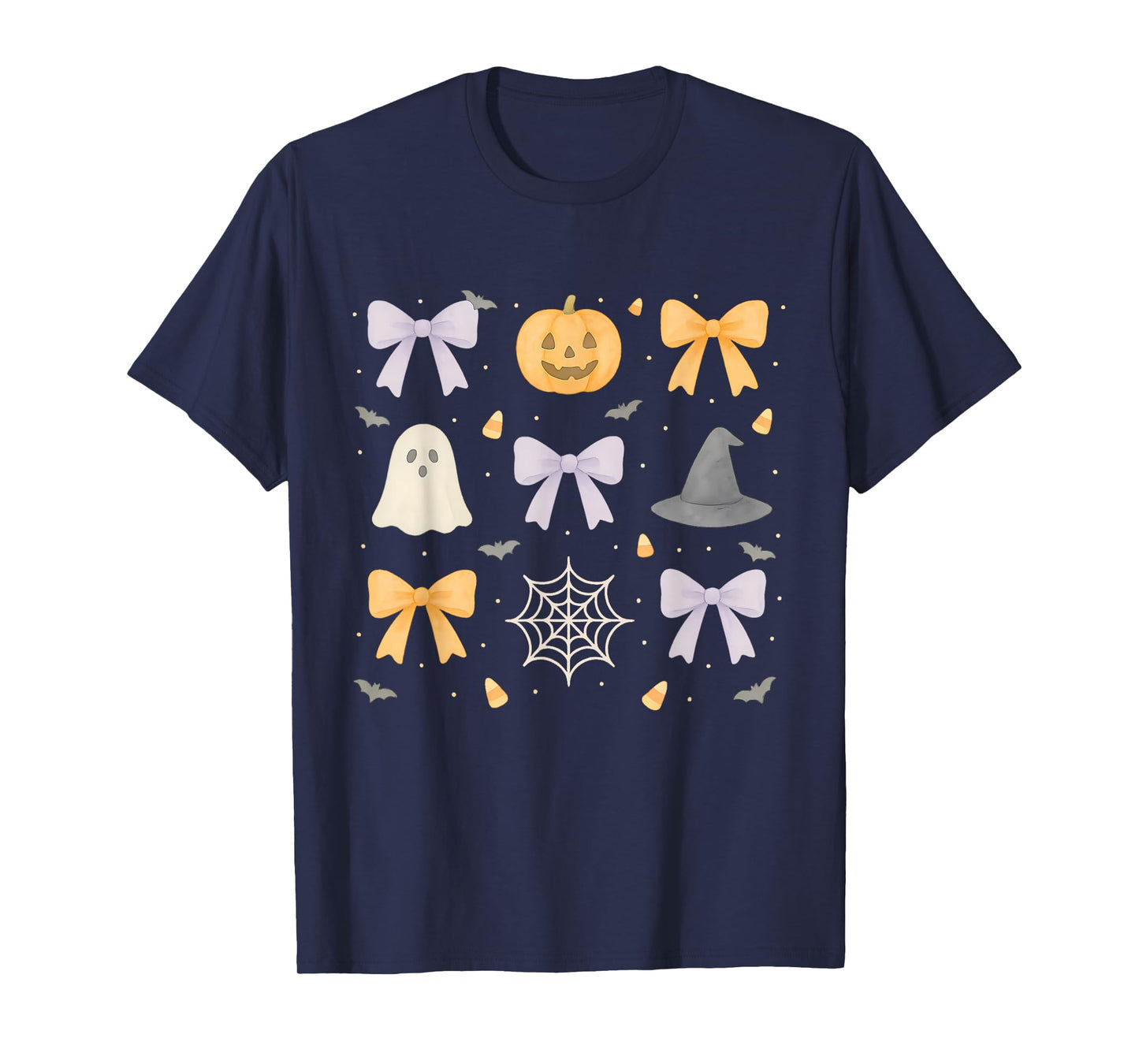 Halloween Spooky Coquette Bows: Ghost, Pumpkin, Witch, Bats T-Shirt