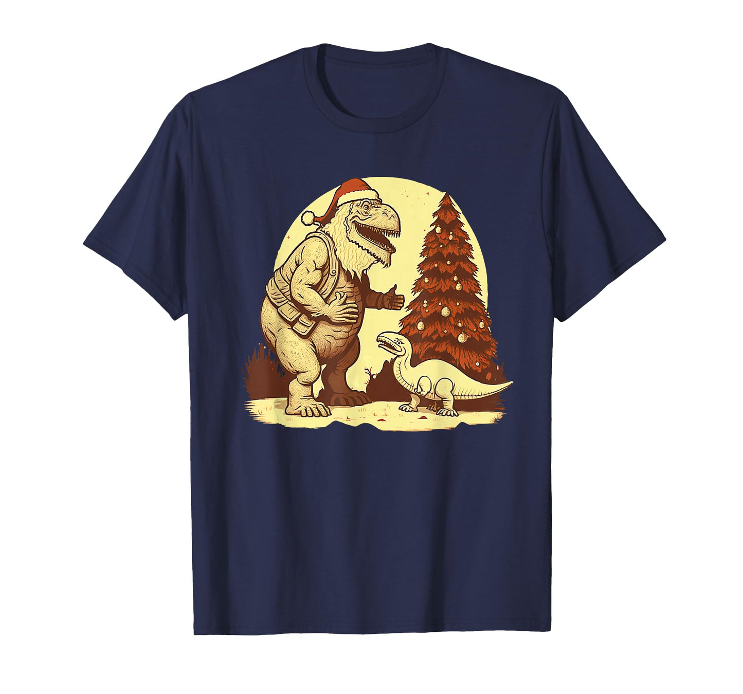 Funny Tyrannosaurus Santa Claus T-Rex Christmas Dinosaur T-Shirt