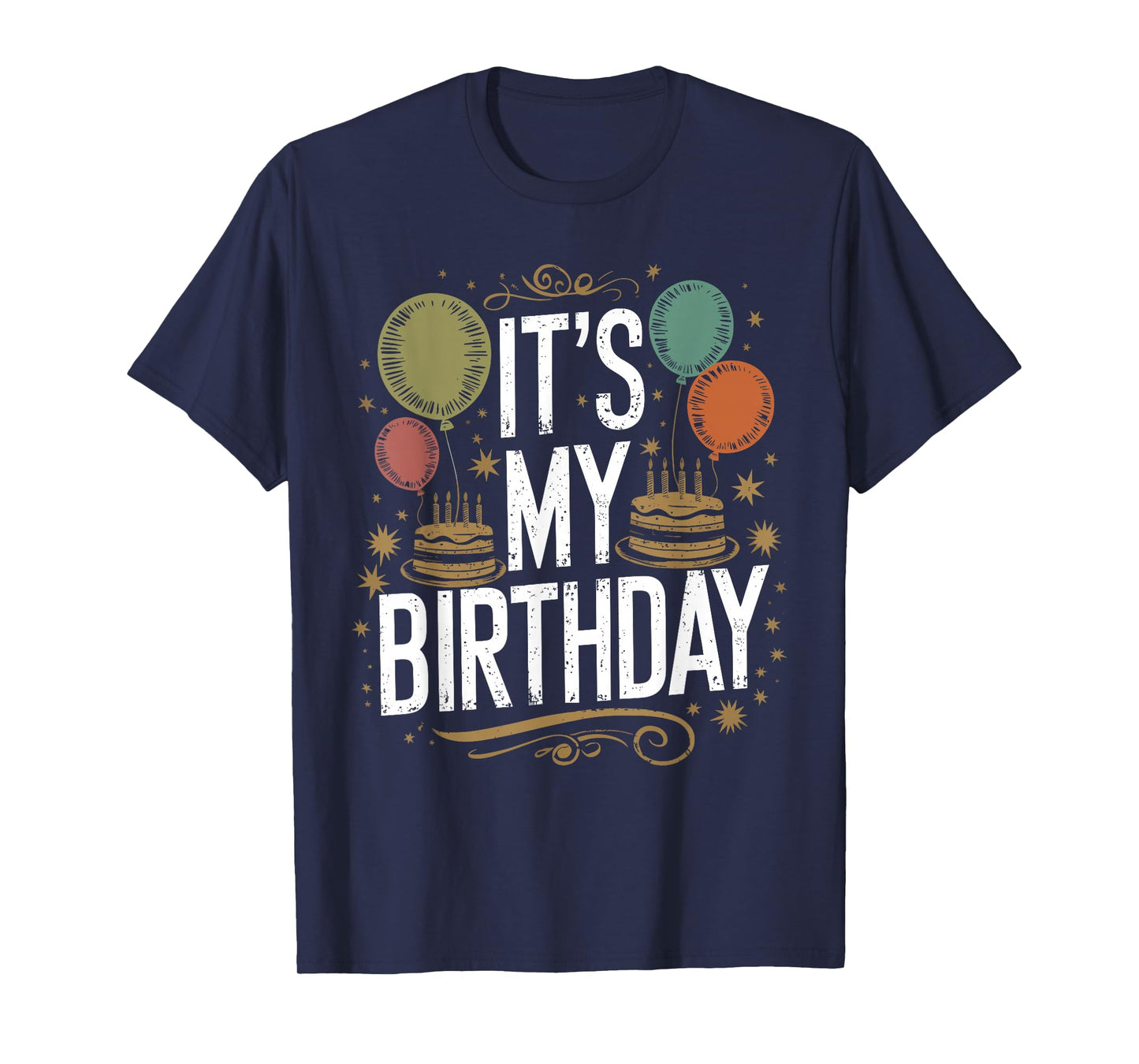 Distressed It's My Birthday Vintage Men Women Kids B-day T-Shirt