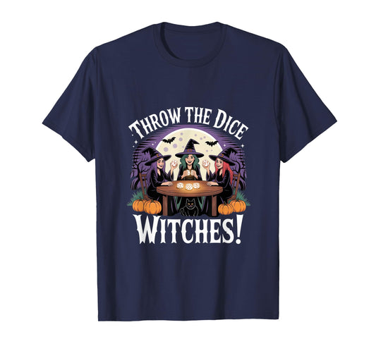 Throw The Dice Witches Funny Halloween Party Bunco Women T-Shirt