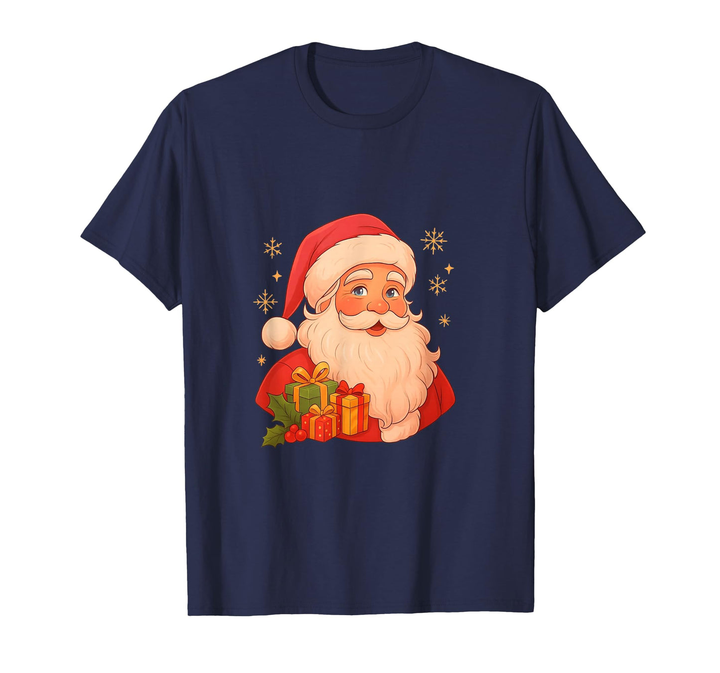 Vintage Santa Claus Christmas Cute Holiday Tee with Gifts T-Shirt
