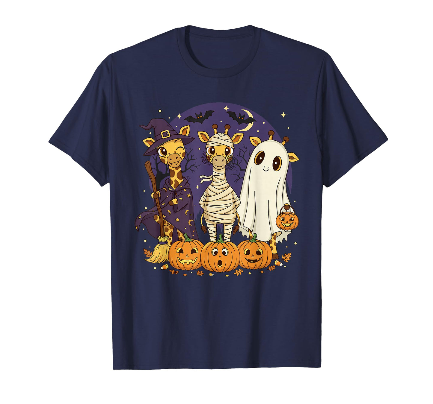 Giraffe Boo Pumpkin Animal Halloween Costume for Kids Boys T-Shirt