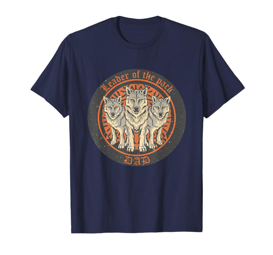 Dad Leader of the pack - Retro Wolfpack Wolf Dad Leader T-Shirt