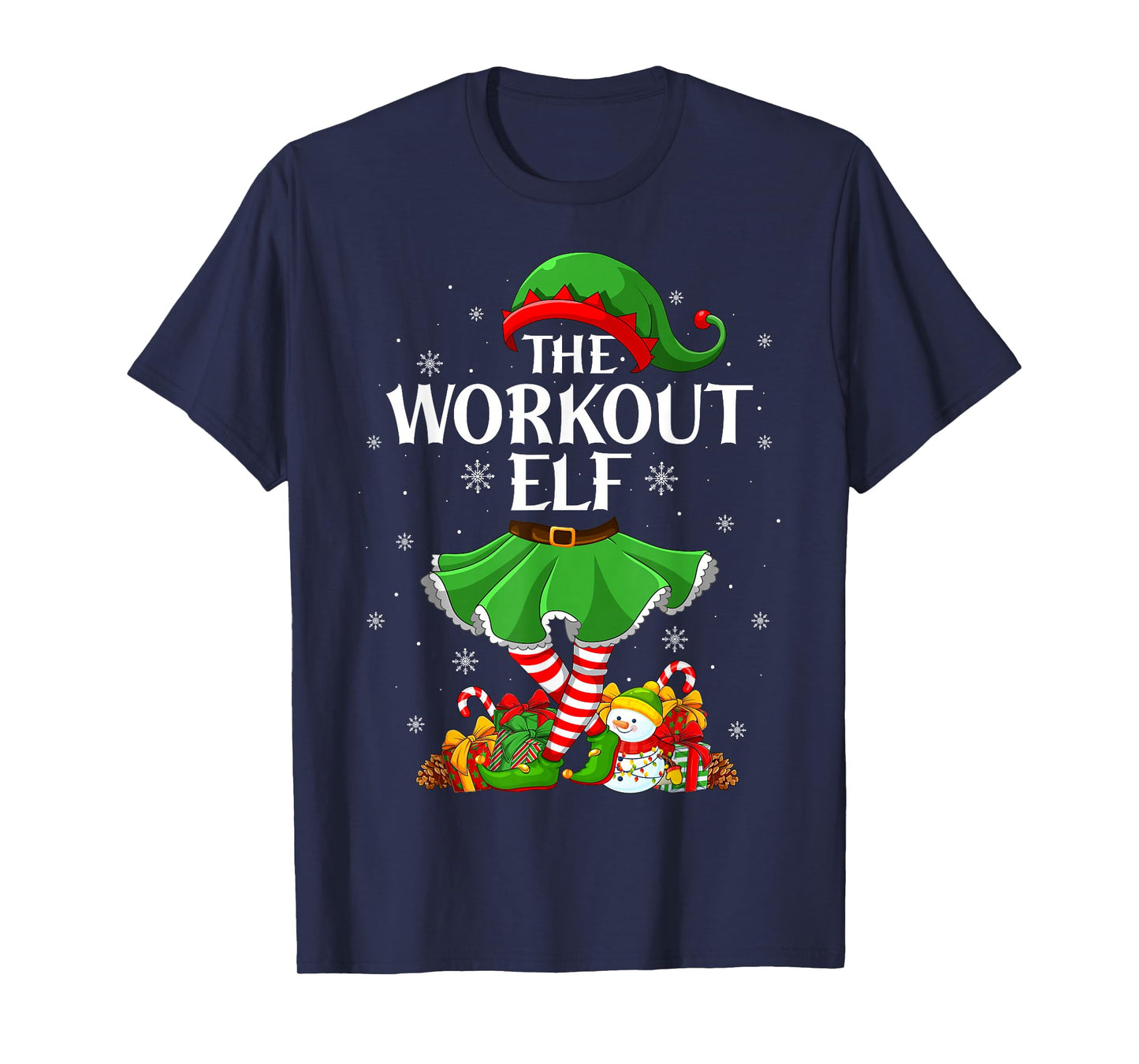 Workout Elf Christmas Family Elf Squad Xmas Girls Women T-Shirt