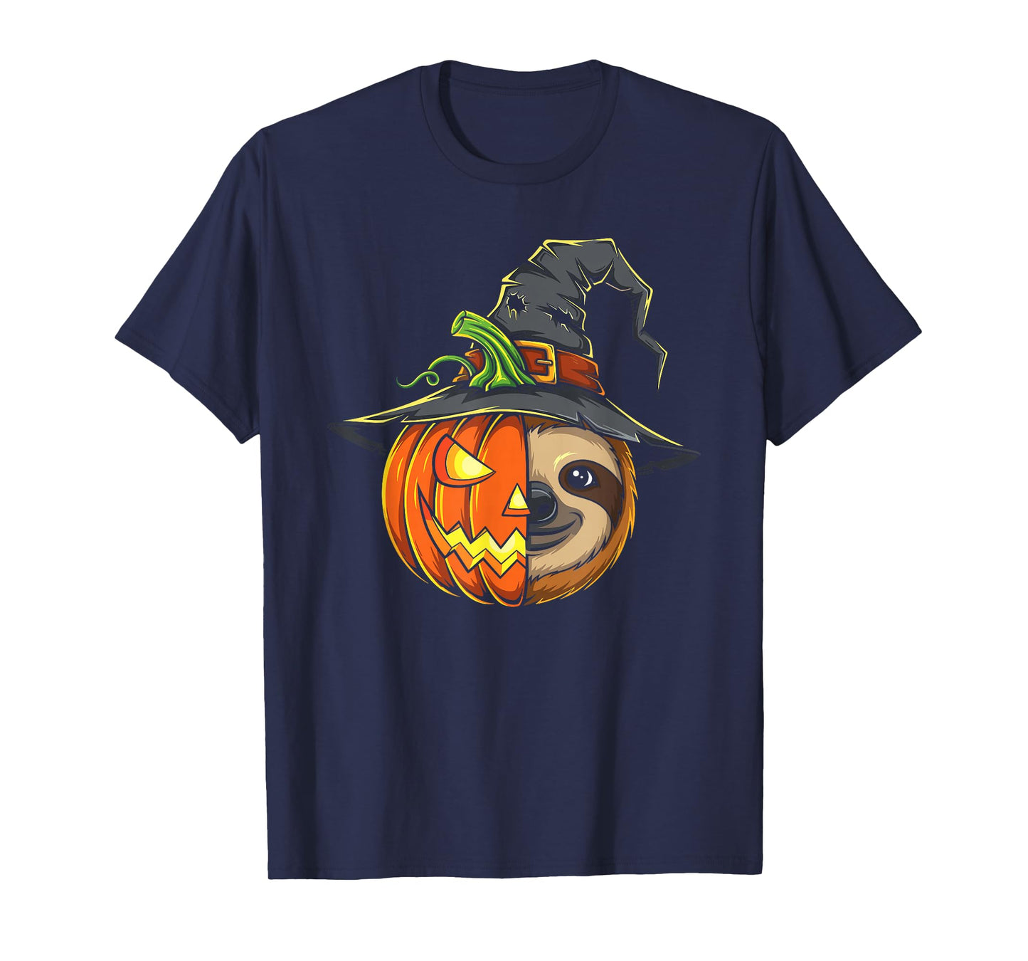 Sloth Pumpkin Jack O Lantern Halloween Kids Mens Womens T-Shirt